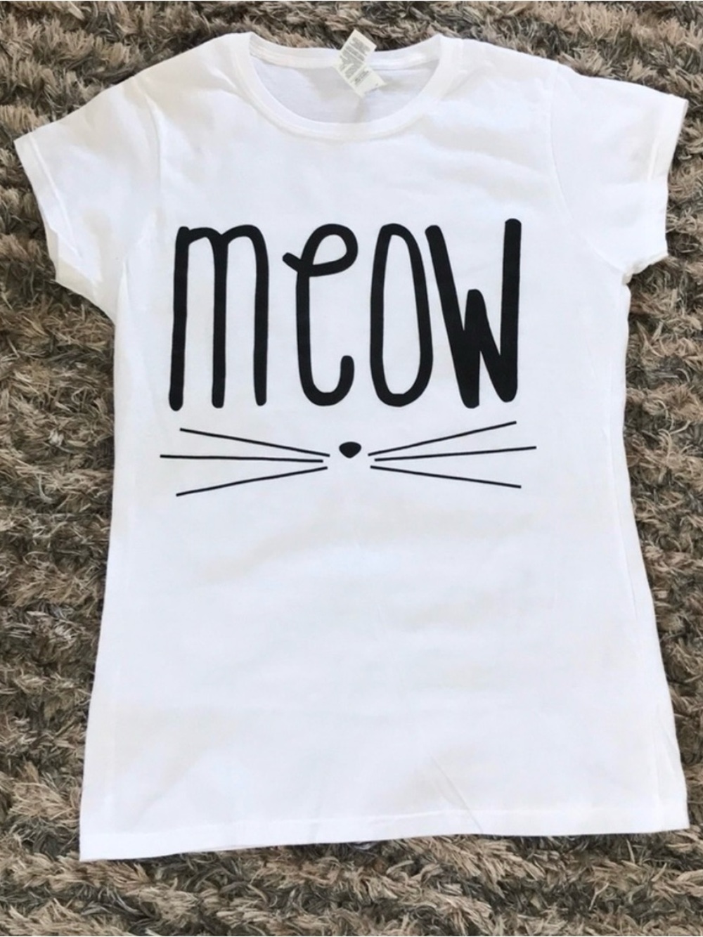 Super Cute “MEOW” T-shirt, 100% Cotton